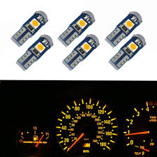 Wljh 6pack Yellow T5 Led Bulb 74 73 17 2721 Canbus Error Free 3 Smd Chip 3030 Led Gauge Cluster Dashboard Indicator Light Bulb Plug And Play