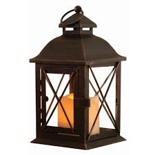 antique brown led lantern