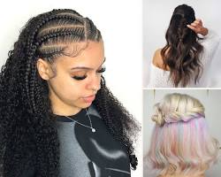 صورة Half up half down hairstyle with braids for girls