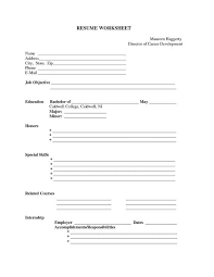 Free Printable Blank Resume Forms Career Termplate Builder