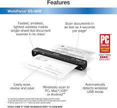 Make sure the scanner is turned on. Amazon Com Epson Workforce Es 60w Escaner De Documentos Portatil Inalambrico Alimentado Con Hojas Para Pc Y Mac Electronics