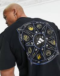 Black and gold shirt women Adidas Gold Detail Logo T Shirt With Back Print In Black Asos