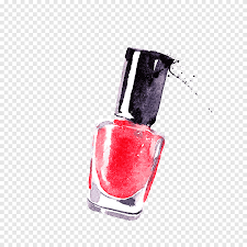 red nail polish bottle watercolor