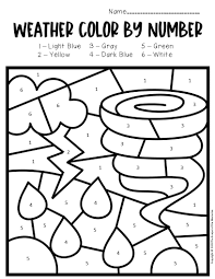 A tornado is a rotating column of air that stretches from the clouds of a thunderstorm down to the ground. Color By Number Weather Preschool Worksheets Tornado The Keeper Of The Memories