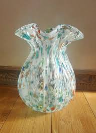 vintage murano glass vase speckled