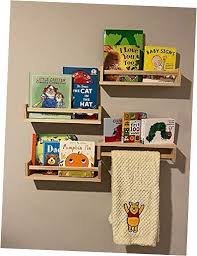 Wall Burlywood Nursery Book Shelves