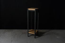 Tall Metal Speaker Stand With Wood
