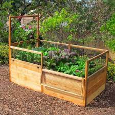 Raised Garden Bed With Hinged Fencing