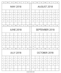 6 Month Calendar 2018 Barca Fontanacountryinn Com