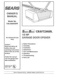 craftsman 139 53800srt owner s manual