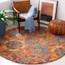 6 ft fl scroll round area rug