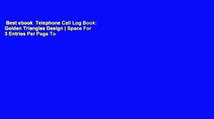 Best Ebook Telephone Call Log Book Golden Triangles Design Space
