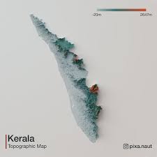 Titled as 'god's own country', kerala leaves a long lasting impression on the furthermore, kerala map marks the location of the various airports, waterfalls, hill stations and. Topographic 3d Rendered Map Of Kerala India Kerala
