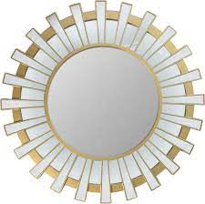 Clear Sunburst Round Mirror Wall Decor
