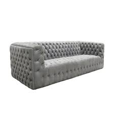 Arm Velvet Tufted Straight Sofa