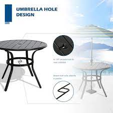 Round Metal Outdoor Dining Table