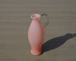 Blush Pink Opaline Glass Jug Vase With