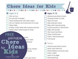 Chores Made Easier Free Printable List Of Chore Ideas For Kids