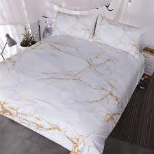 Grey Gold Marble Duvet Cover Bedding