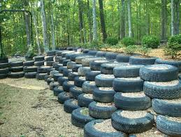 Retaining Wall Tire Garden Tyres Recycle