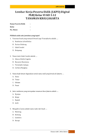 Berikut ini adalah kunci jawaban dan pembahasan soal di atas: Lkpd Plbj Kelas Vi Kd 3 12 Worksheet