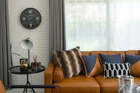 what color curtains go with brown sofa