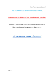 Free Download Padi Rescue Diver Exam Questions And Answers