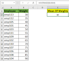 how to calculate mean in excel
