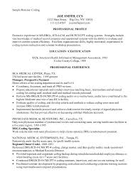 Medical Billing And Coding Resume Example