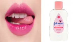 lips soft smooth and pink with baby oil