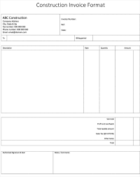 Construction Invoice Template 5 Contractor Invoices