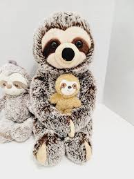 mom and baby sloth plush stuffed