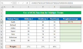 how to calculate weighted average with