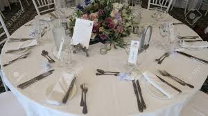 Circle White Themed Wedding Reception Table Set Up And Layout
