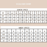 Scala Size Chart For Certain Style Scala Dresses That Don