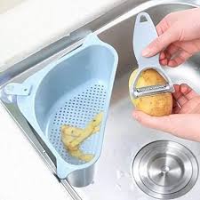 grey plastic kitchen sink drain basket