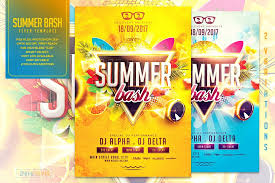 Check out this summer bash free party flyer for photoshop! Summer Night Flyer Template Creative Photoshop Templates Creative Market