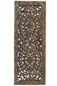 Tropical Wood Carved Wall Decor Panel