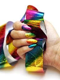 rainbow shimmer nail foil lecenté