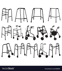zimmer frame silhouettes royalty free