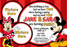 Free Mickey And Minnie Mouse Birthday Invitations Minnie