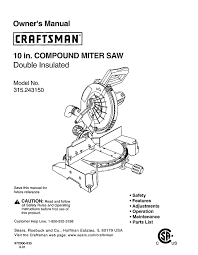 Craftsman 315 243150 Owner S Manual Manualzz Com