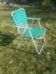 Vintage Folding Aluminum Chair Green