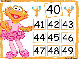 Puzzle de números del 40 al 49 , rompecabezas de