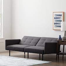 charcoal linen futon chair sofa bed