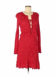 Details About M Missoni Women Red Casual Dress 44 Italian