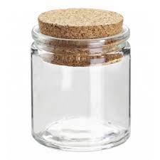 glass bottle round with cork lid 30ml 4