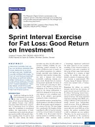 pdf sprint interval exercise for fat loss