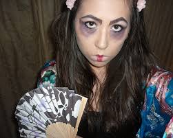 scary geisha halloween hair makeup