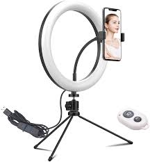 Amazon Com 10 Led Ring Light With Tripod Stand Phone Holder Dimmable Desk Makeup Ring Light General Youtube Video Live Stream Photography Makeup Vlog With 3 Light Modes 11 Brightness Level